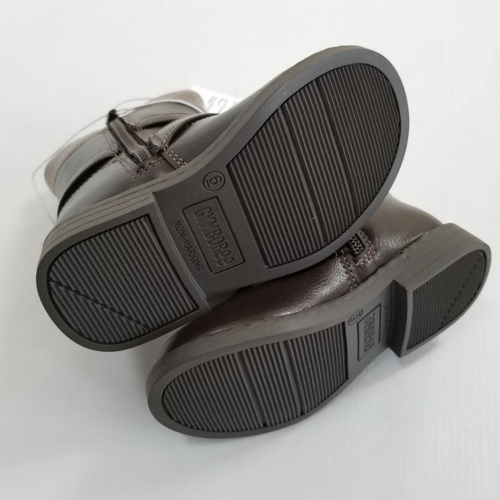 Gymboree Buckle Tall Boots Faux Leather Size 6 Toddler NWT